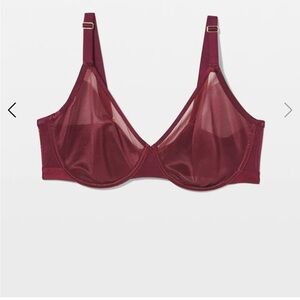 Soma Elegant Sheer Burgundy Bra 34C